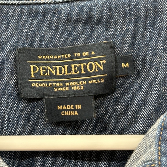 Pendleton Womens Blue Chambray Stitchline Shirt Dress Size Medium - Picture 5 of 10